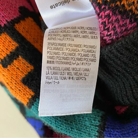 Farm Rio Rainbow Floresta Tricot Multicolor Dress Sweater Crew Scoop Size XS - Picture 13 of 14
